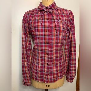 70's vintage wrangler bow plaid top